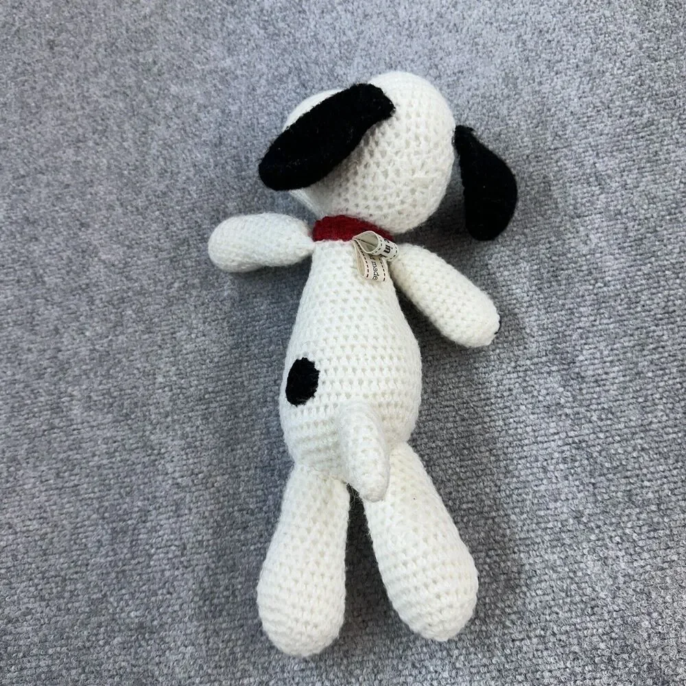 Crochet Snoopy Stuffed Animal 12” Made In Ireland Peanuts Handmade - Read Descpt